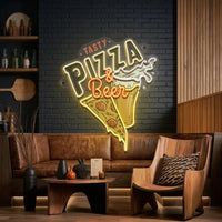 Tasty Pizza & Beer LED Neon Sign Light Pop Art