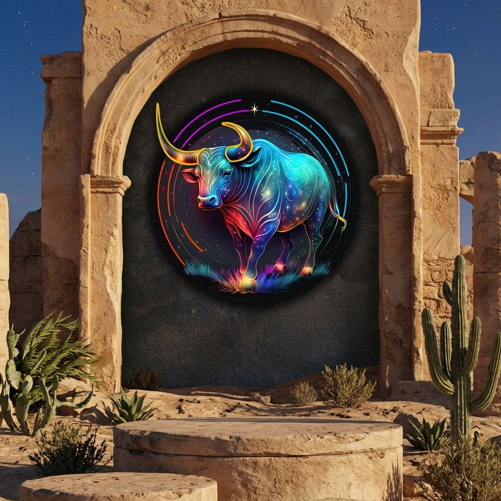 Taurus Zodiac Horoscope Neon Sign