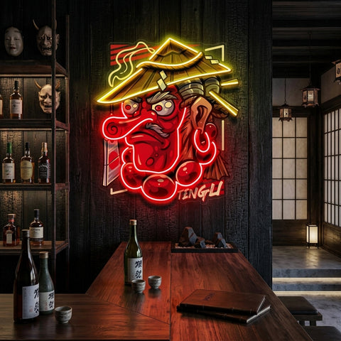 Tengu Mascot LED Neon Sign Light Pop Art
