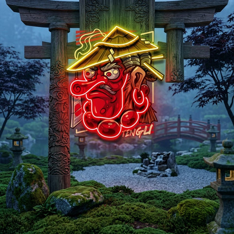 Tengu Mascot LED Neon Sign Light Pop Art