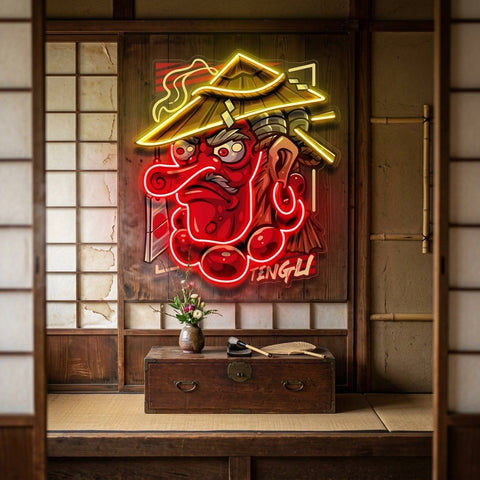 Tengu Mascot LED Neon Sign Light Pop Art