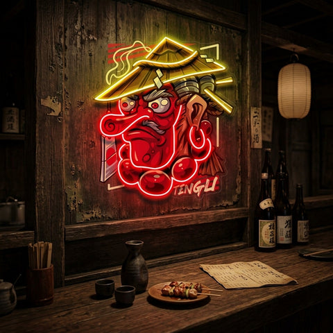 Tengu Mascot LED Neon Sign Light Pop Art
