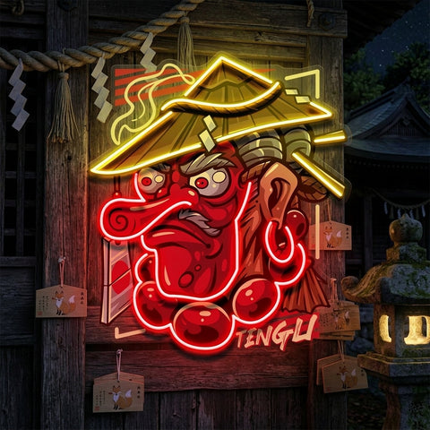 Tengu Mascot LED Neon Sign Light Pop Art