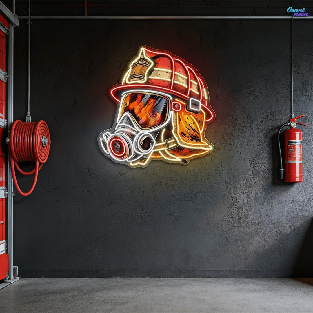 Awesome Firefighter's Helmet gift for The True Hero Neon Sign Light Artwork