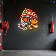 Awesome Firefighter's Helmet gift for The True Hero Neon Sign Light Artwork
