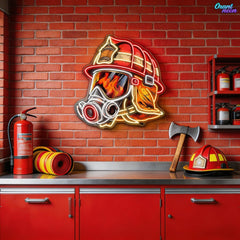 Awesome Firefighter's Helmet gift for The True Hero Neon Sign Light Artwork