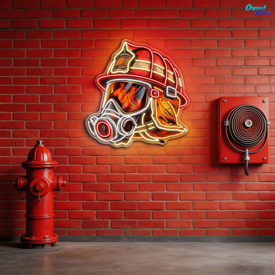 Awesome Firefighter's Helmet gift for The True Hero Neon Sign Light Artwork