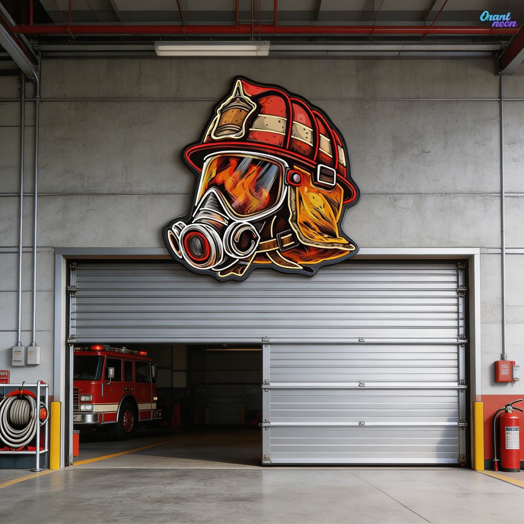 Awesome Firefighter's Helmet gift for The True Hero Neon Sign Light Artwork