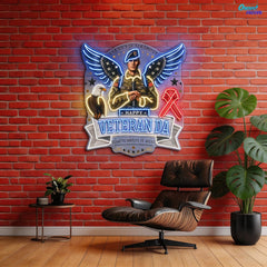 Soldier America Wings and Cool Eagle best Gift for Veteran Neon Sign Light Artwork