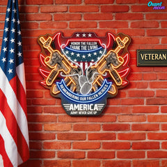Remembering The Fallen - Cool ArmaLite Rifle AR Guns Neon Sign Light Artwork