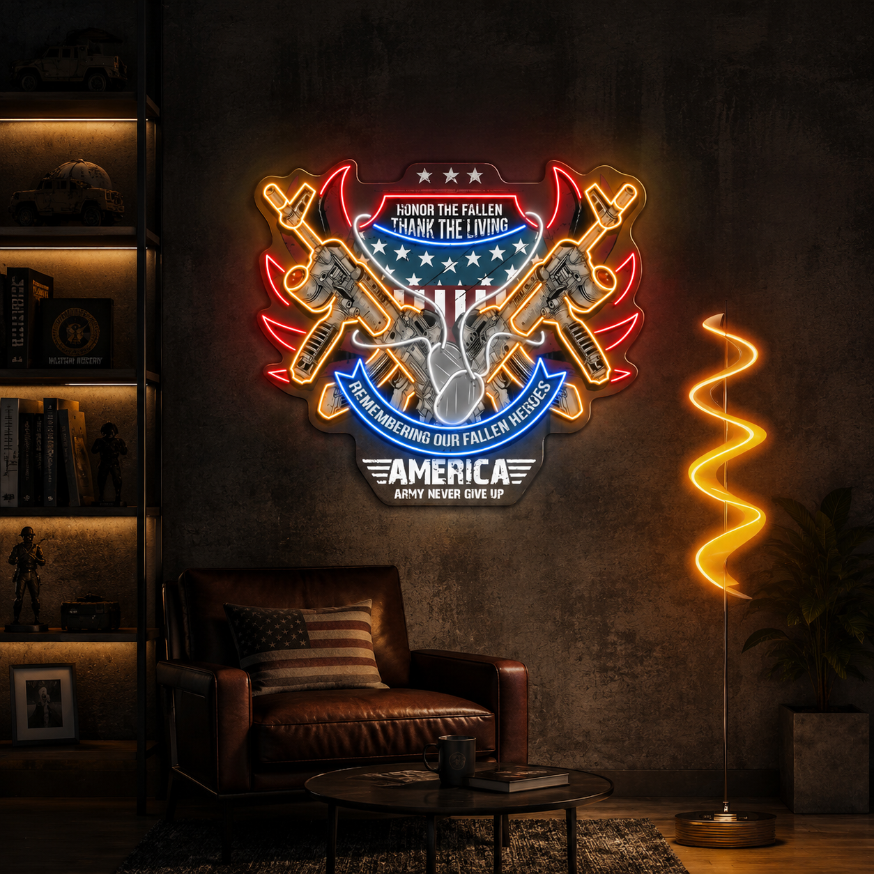 Remembering The Fallen - Cool ArmaLite Rifle AR Guns Neon Sign Light Artwork