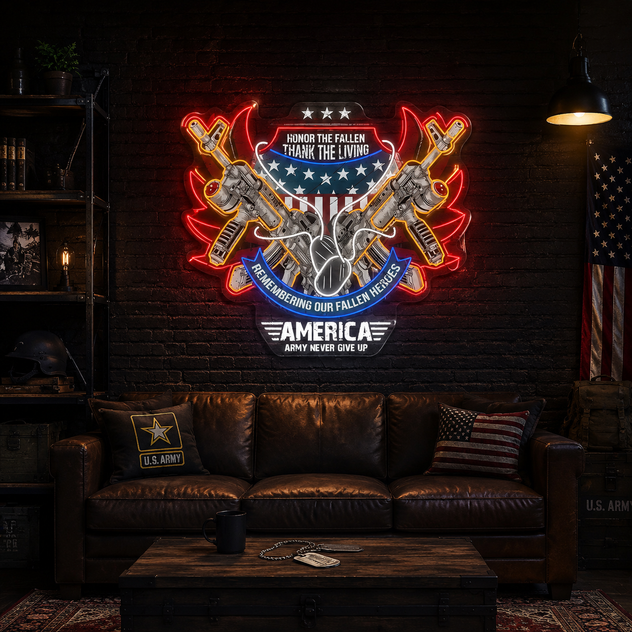 Remembering The Fallen - Cool ArmaLite Rifle AR Guns Neon Sign Light Artwork