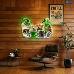 Soldier's Foods and Drinks - Coffee, Tea, Ice-cream Neon Sign Light Artwork