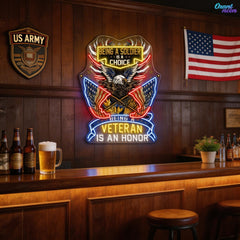 Eagle raise America Flags best Gift for the Veteran Neon Sign Light Artwork