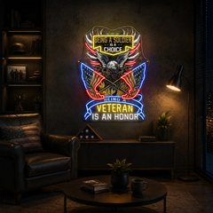 Eagle raise America Flags best Gift for the Veteran Neon Sign Light Artwork