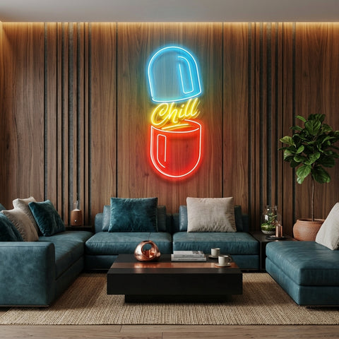 The Chill Pill Led Neon Acrylic Artwork Led Neon Sign Light