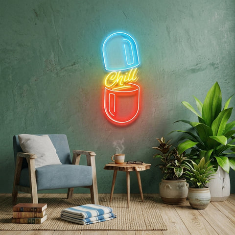 The Chill Pill Led Neon Acrylic Artwork Led Neon Sign Light