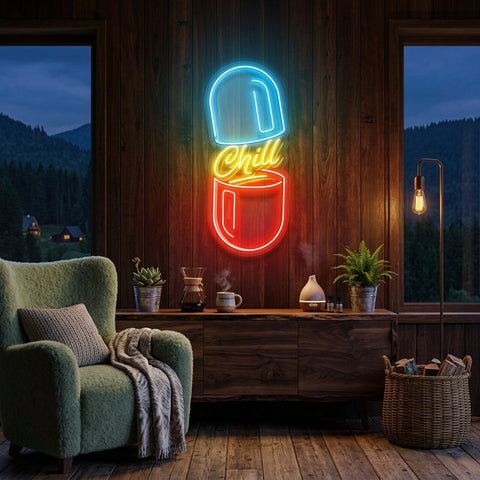 The Chill Pill Led Neon Acrylic Artwork Led Neon Sign Light