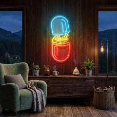 The Chill Pill Led Neon Acrylic Artwork Led Neon Sign Light