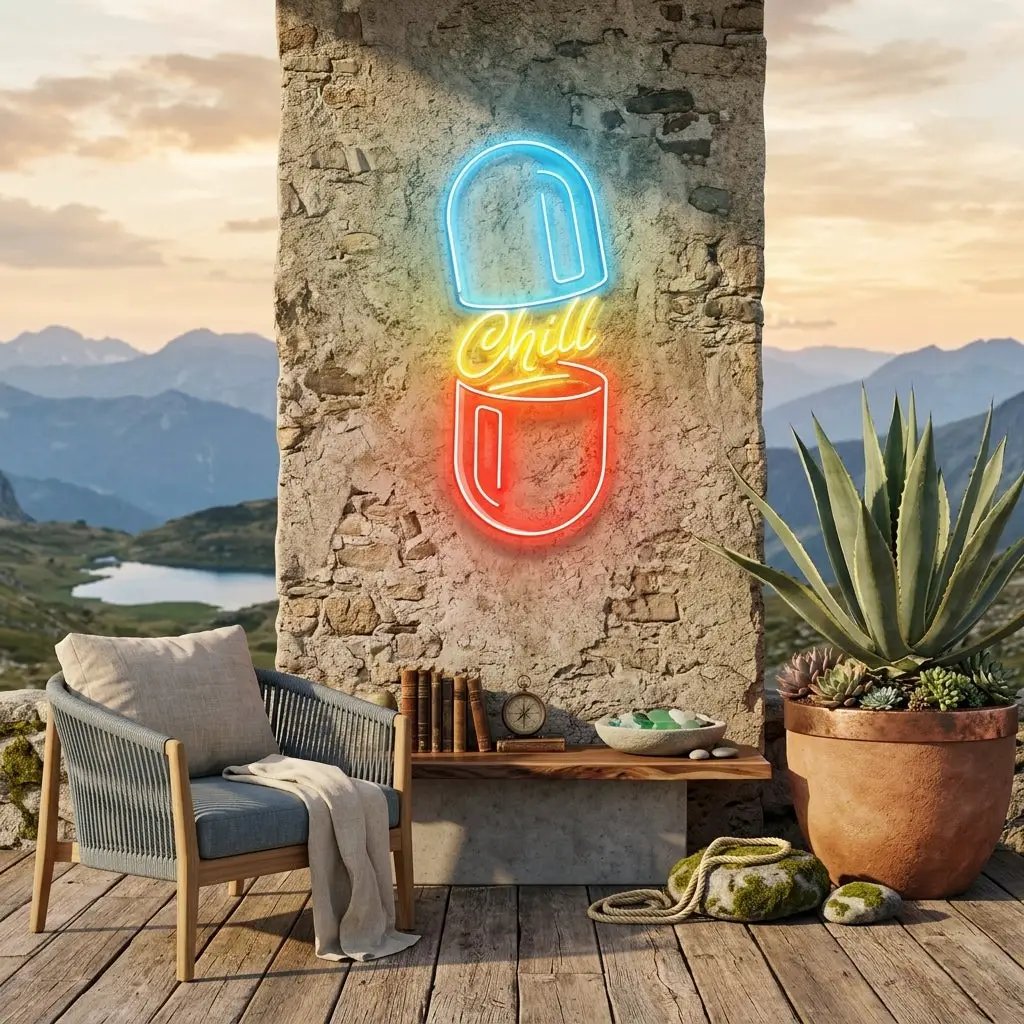 The Chill Pill Led Neon Acrylic Artwork Led Neon Sign Light