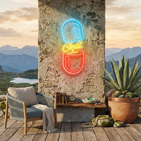 The Chill Pill Led Neon Acrylic Artwork Led Neon Sign Light