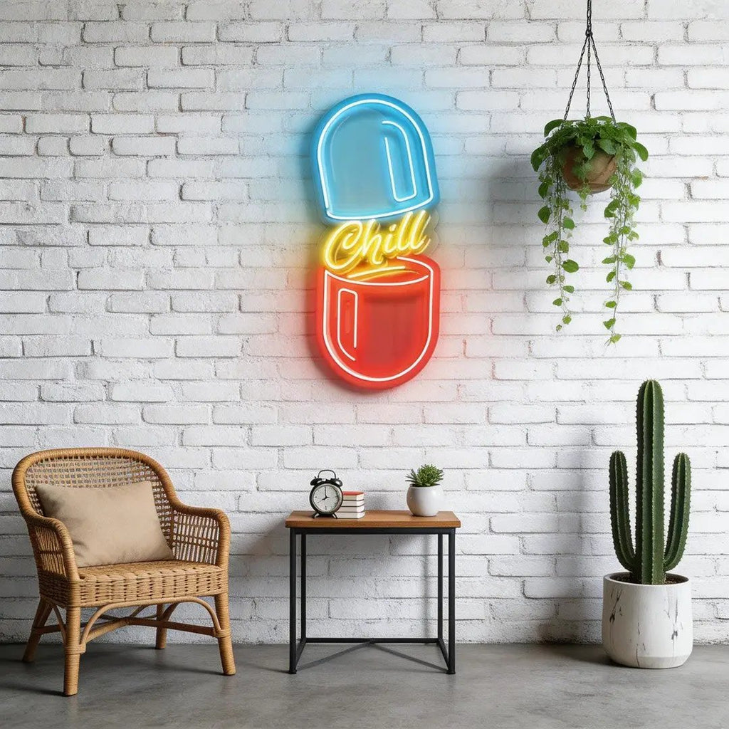 The Chill Pill Led Neon Acrylic Artwork Led Neon Sign Light