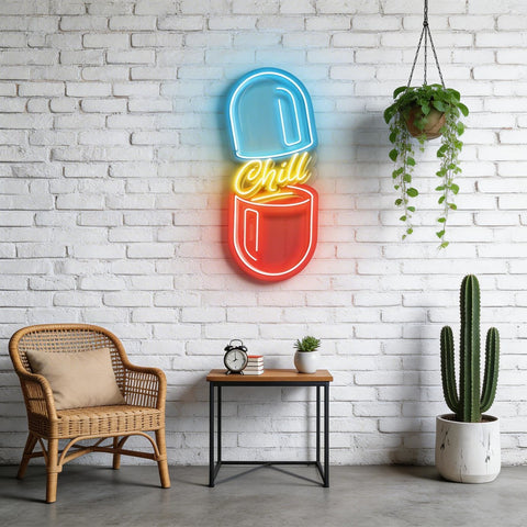 The Chill Pill Led Neon Acrylic Artwork Led Neon Sign Light
