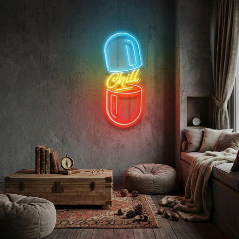 The Chill Pill Led Neon Acrylic Artwork Led Neon Sign Light