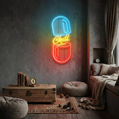 The Chill Pill Led Neon Acrylic Artwork Led Neon Sign Light