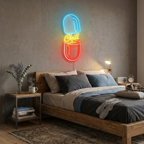 The Chill Pill Led Neon Acrylic Artwork Led Neon Sign Light