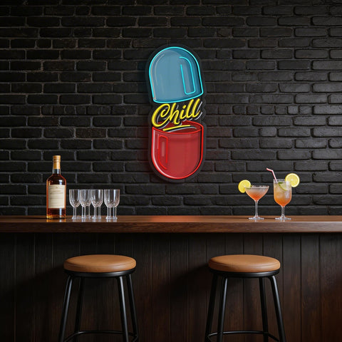 The Chill Pill Led Neon Acrylic Artwork Led Neon Sign Light