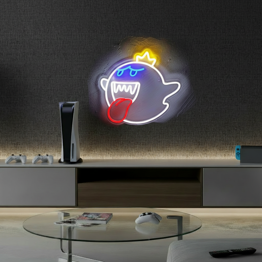 The Ghost Face Cartoon LED Neon Sign Boy Gaming Room Sign - VN03 - Customneonstudio