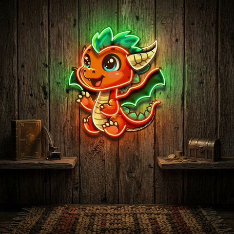 The Happy Dragon LED Neon Sign Light Pop Art