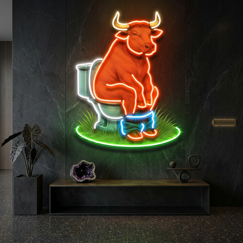 The Thinker Cow Edition LED Neon Sign Light Pop Art