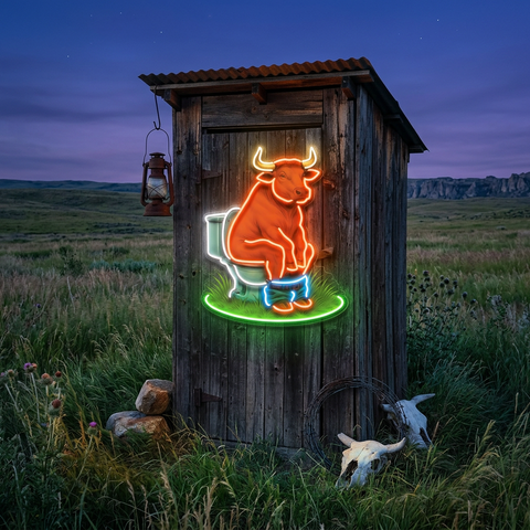 The Thinker Cow Edition LED Neon Sign Light Pop Art