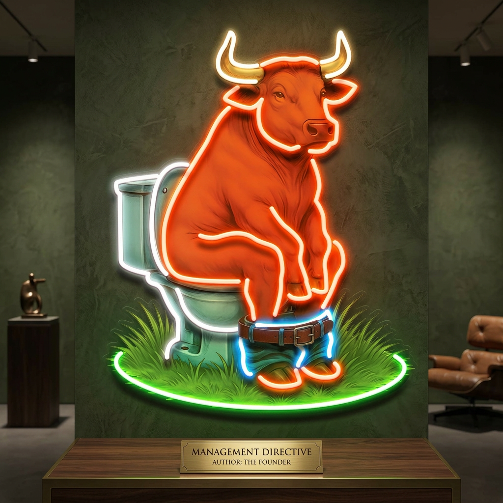 The Thinker Cow Edition LED Neon Sign Light Pop Art