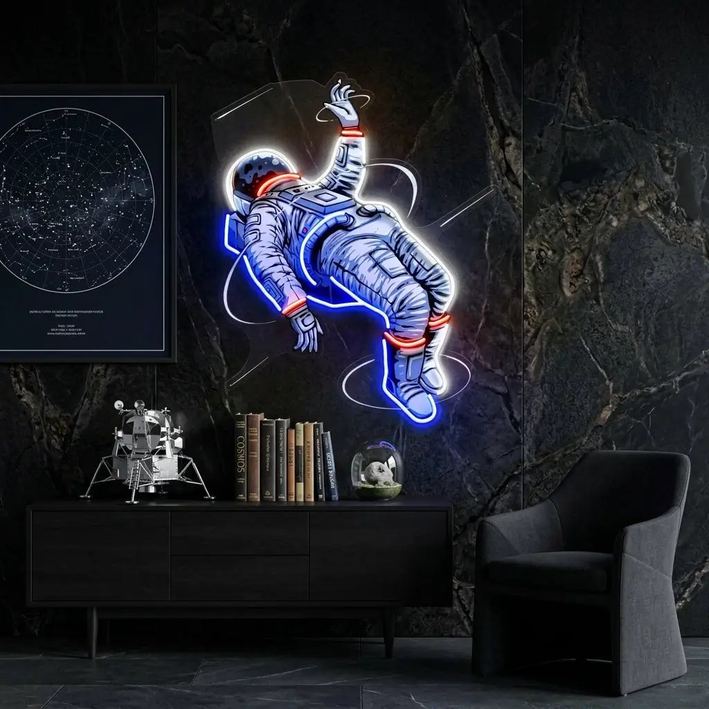 The Falling Astronaut LED Neon Sign Light Pop Art