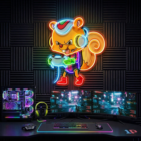 The Gamers Squirrel Esport LED Neon Sign Light Pop Art