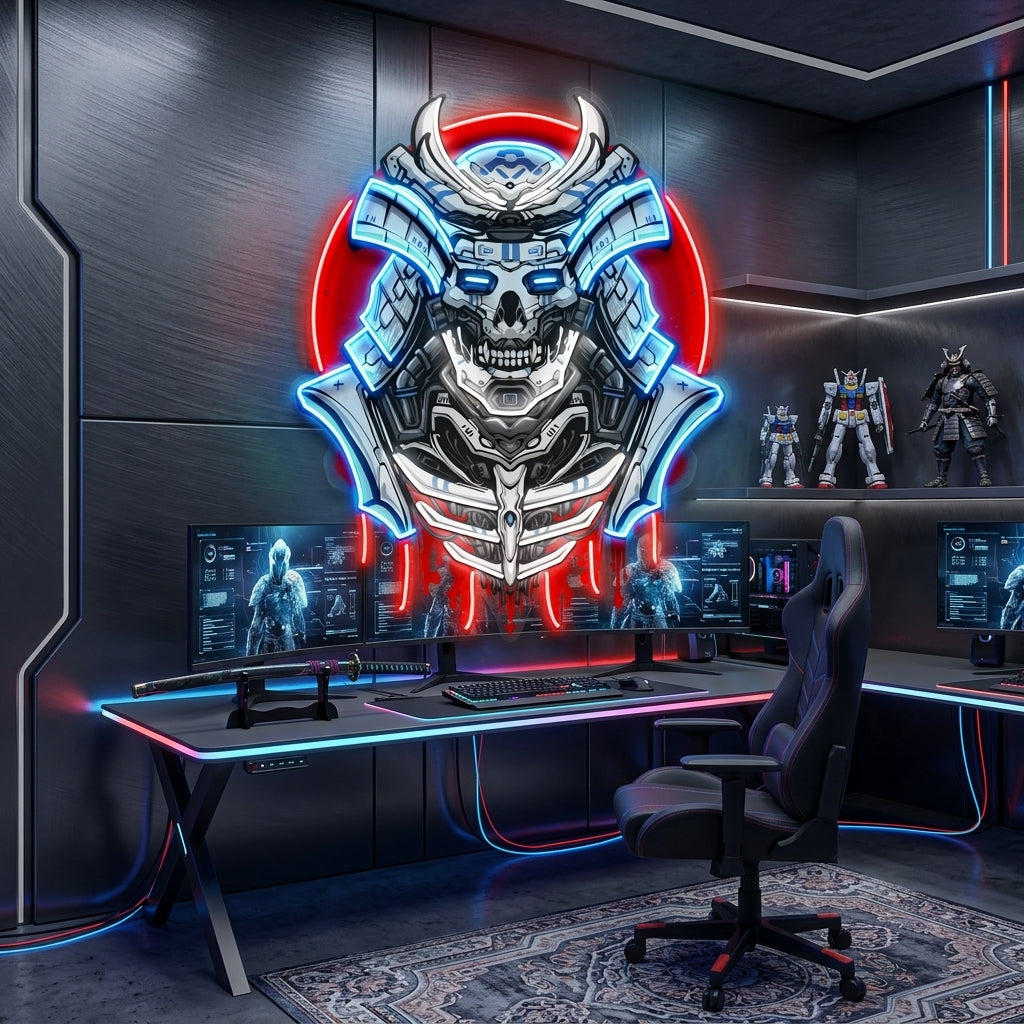 The Japanese Samurai Robot LED Neon Sign Light Pop Art