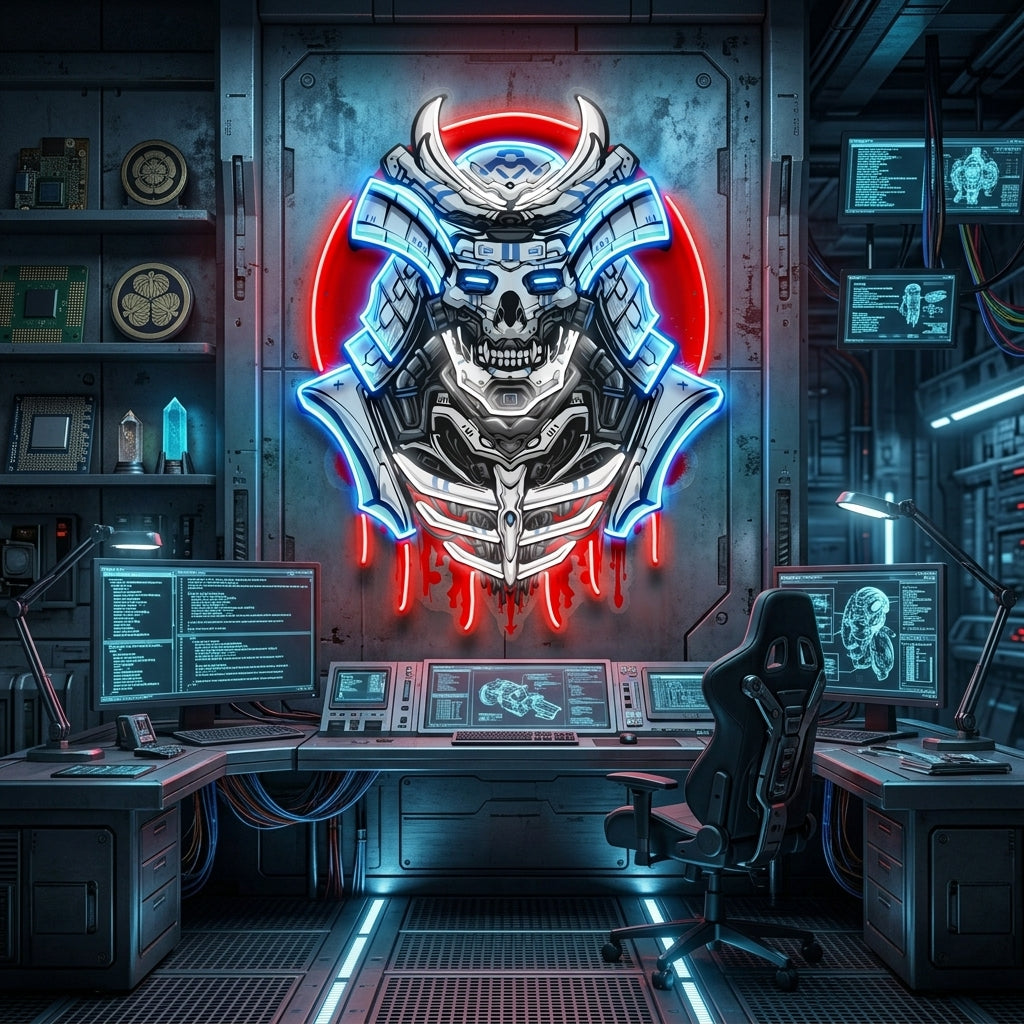 The Japanese Samurai Robot LED Neon Sign Light Pop Art