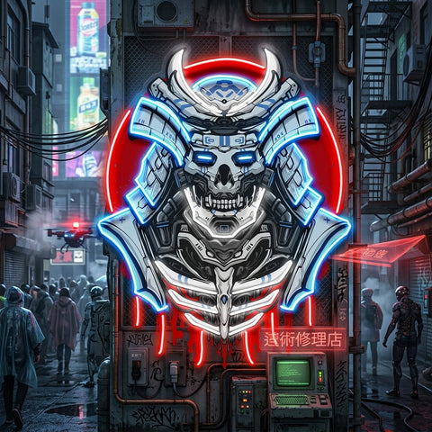 The Japanese Samurai Robot LED Neon Sign Light Pop Art