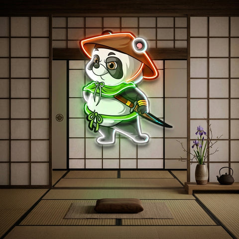 The Samurai Panda LED Neon Sign Light Pop Art