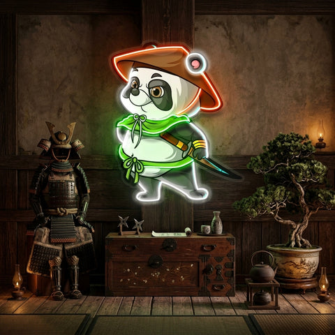 The Samurai Panda LED Neon Sign Light Pop Art