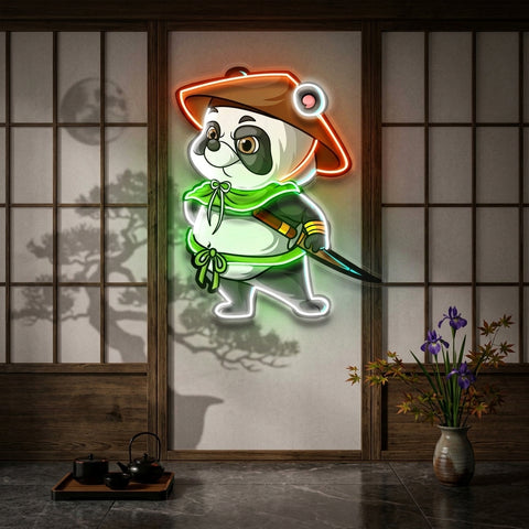 The Samurai Panda LED Neon Sign Light Pop Art