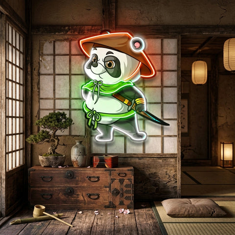 The Samurai Panda LED Neon Sign Light Pop Art