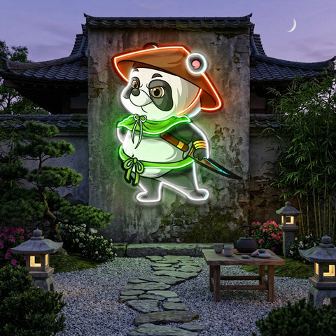 The Samurai Panda LED Neon Sign Light Pop Art