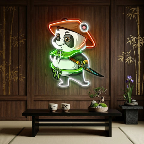 The Samurai Panda LED Neon Sign Light Pop Art