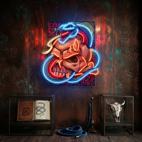 The Snake Has A Skull LED Neon Sign Light Pop Art