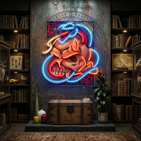 The Snake Has A Skull LED Neon Sign Light Pop Art