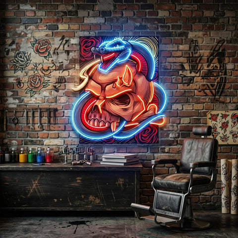 The Snake Has A Skull LED Neon Sign Light Pop Art